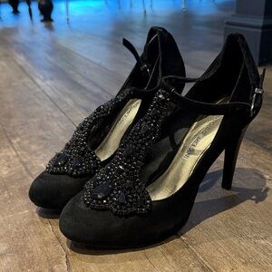 ANTONIO MELANI Black Beaded Heels